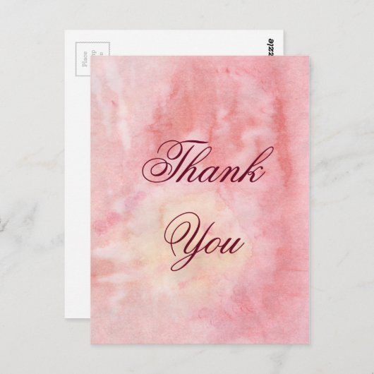 Aquarellfarbe Danke Karte (Vorne/Hinten)