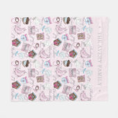 Aquarellfarbe Dusty Pink Weihnachten Fleecedecke (Vorderseite (Horizontal))