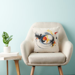 Aquarellfarbe Farbe Doodle Kissen