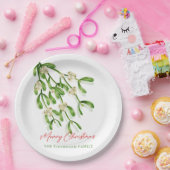 Aquarellfarbe Frohe Weihnachten Berry Branches Pappteller (Party)