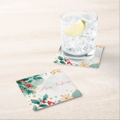 Aquarellfarbe Frohe Weihnachtsmarkt Papier Unterse Rechteckiger Pappuntersetzer (Vor Ort)