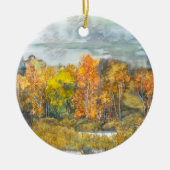 Aquarellfarbe für Herbst Keramik Ornament (Vorne)