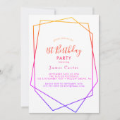 Aquarellfarbe Geometrische Party Einladung 1. Gebu (Vorderseite)