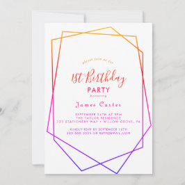 Aquarellfarbe Geometrische Party Einladung 1. Gebu