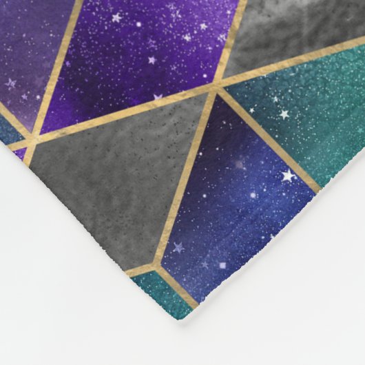 Aquarellfarbe Isometrisch mit Gold und Marmorgalax Fleecedecke (Ecke)