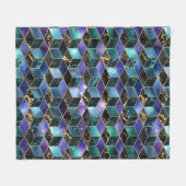 Aquarellfarbe Isometrisch mit Gold und Marmorgalax Fleecedecke (Vorderseite (Horizontal))