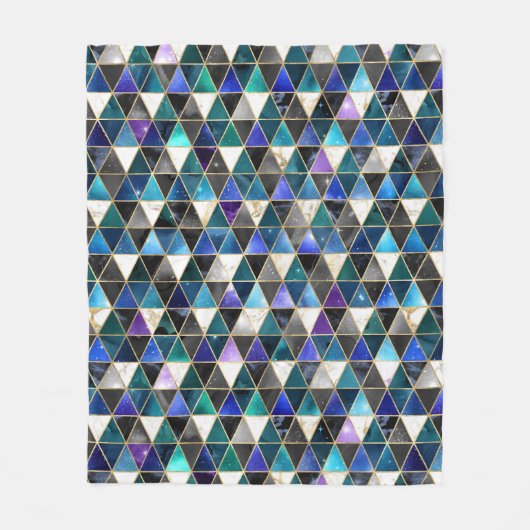 Aquarellfarbe Isometrisch mit Gold und Marmorgalax Fleecedecke (Vorderseite)