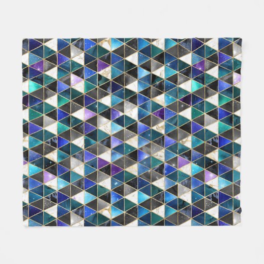 Aquarellfarbe Isometrisch mit Gold und Marmorgalax Fleecedecke (Vorderseite (Horizontal))