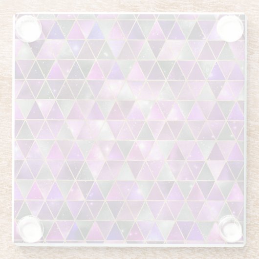 Aquarellfarbe Isometrisch mit Gold und Marmorgalax Glasuntersetzer (Rückseite)