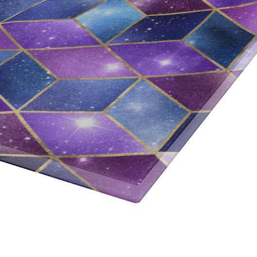 Aquarellfarbe Isometrisch mit Gold und Marmorgalax Schneidebrett (Ecke)