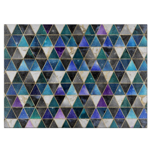 Aquarellfarbe Isometrisch mit Gold und Marmorgalax Schneidebrett (Vorderseite)