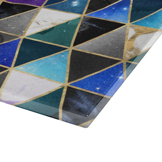 Aquarellfarbe Isometrisch mit Gold und Marmorgalax Schneidebrett (Ecke)