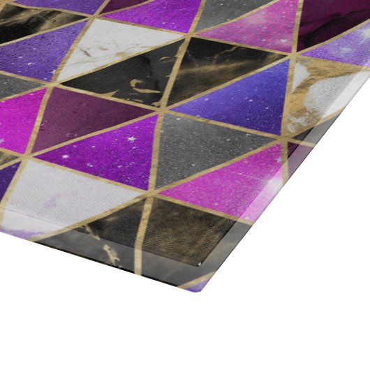 Aquarellfarbe Isometrisch mit Gold und Marmorgalax Schneidebrett (Ecke)