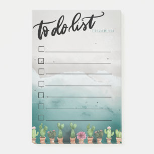 Aquarellfarbe, Kaktus To-Do-Liste Post-it-Notizen Post-it Klebezettel