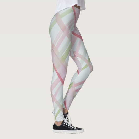 Aquarellfarbe Kariert Leggings (Rechts)