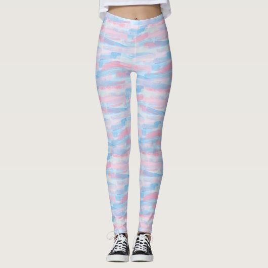 Aquarellfarbe Künstliche Pastellfarbe Leggings (Vorderseite)