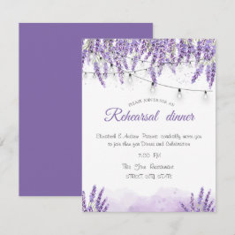 Aquarellfarbe Lavander String LightsRehearsal Aben Einladung