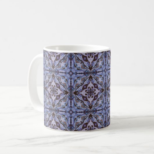 Aquarellfarbe Lila Azulejo Spanischer Tor Kaffeetasse (Vorderseite Links)
