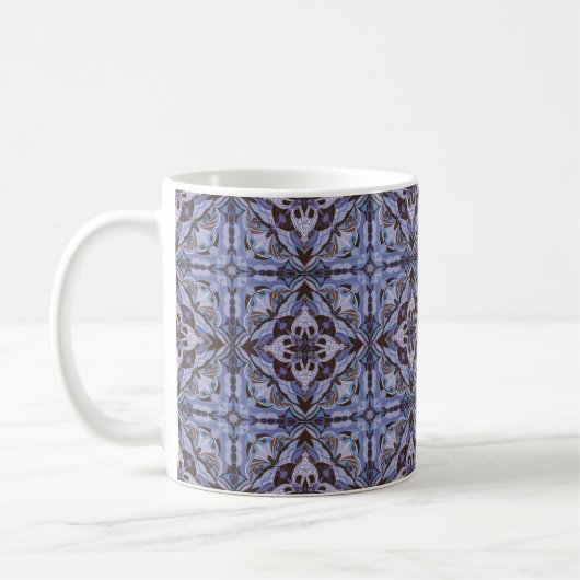Aquarellfarbe Lila Azulejo Spanischer Tor Kaffeetasse (Links)