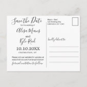 Aquarellfarbe Lila Floral Save the Date Ankündigungspostkarte (Rückseite)