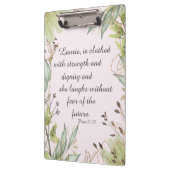 Aquarellfarbe mit Schrift, Klemmbrett (Links)