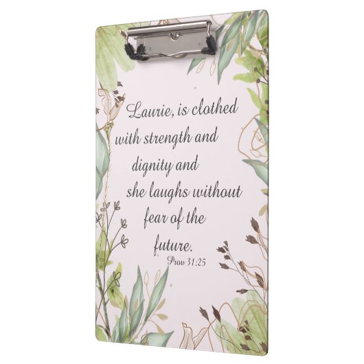 Aquarellfarbe mit Schrift, Klemmbrett (Links)