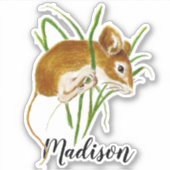 Aquarellfarbe Niedlich Kleine Maus Tierischer Indi Aufkleber (Vorderseite)