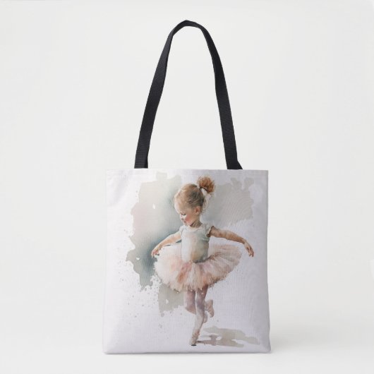 Aquarellfarbe, niedliche Ballerina in einem rosa K Tasche (Vorderseite)