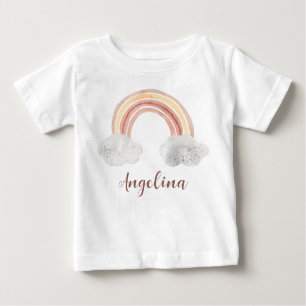 Aquarellfarbe niedlicher pastellfarbener Regenboge Baby T-shirt