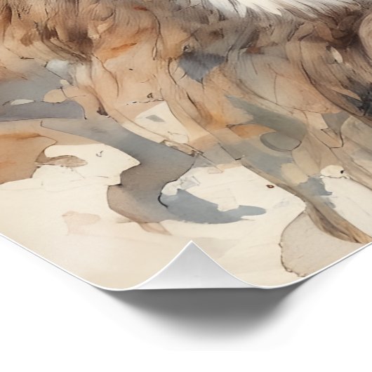 Aquarellfarbe Nr. 6 Poster (Ecke)