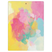 Aquarellfarbe Paint Pink Yellow Blue Pastellfarben Klemmbrett (Rückseite)