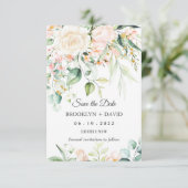Aquarellfarbe Pfirsich Rosa Blume Save the Date Einladung (Stehend Vorderseite)