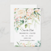 Aquarellfarbe Pfirsich Rosa Blume Save the Date Einladung (Vorne/Hinten)
