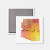 Aquarellfarbe Phoenix Arizona Magnet (Vorderseite/Rückseite)