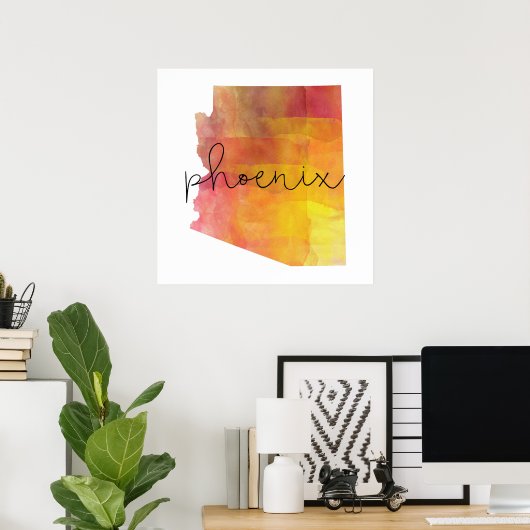 Aquarellfarbe Phoenix Arizona Poster (Heimbüro)