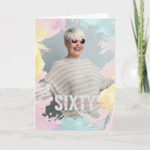 Aquarellfarbe Pinke Stroke Geburtstagsrahmen | Fot Karte (Vorderseite)