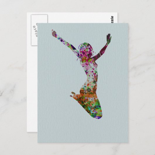 Aquarellfarbe Postkarte (Vorne/Hinten)