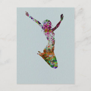 Aquarellfarbe Postkarte