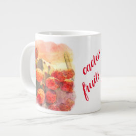 Aquarellfarbe Prickly Birne Kaktus Frucht Roter Hi Jumbo-Tasse