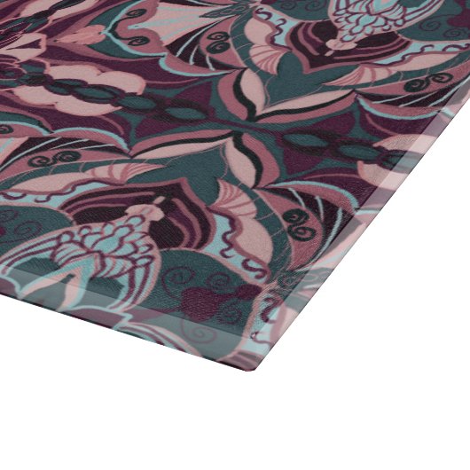 Aquarellfarbe Rosa Azulejo Spanischer Film Schneidebrett (Ecke)