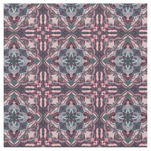 Aquarellfarbe Rosa Azulejo Spanischer Film Stoff (Nahaufnahme)