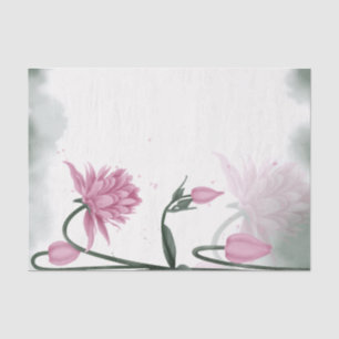 Aquarellfarbe Rosa Bell Blume Blumendekoupage Seidenpapier