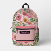 Aquarellfarbe Rosa Bläschen Bedruckter Rucksack (Vorderseite)