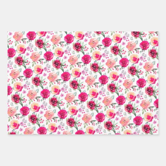 Aquarellfarbe Rosa Bläschen Geschenkpapier Set (Vorderseite 2)