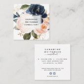 Aquarellfarbe Rosa Bläschen Quadratische Visitenkarte (Vorne/Hinten)