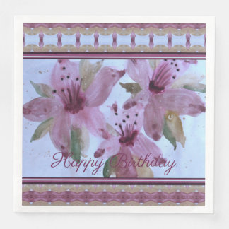 Aquarellfarbe Rosa Bläschen Serviette
