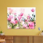 Aquarellfarbe Rosa Bläsernte Malerei Leinwanddruck (Insitu (Wohnzimmer))