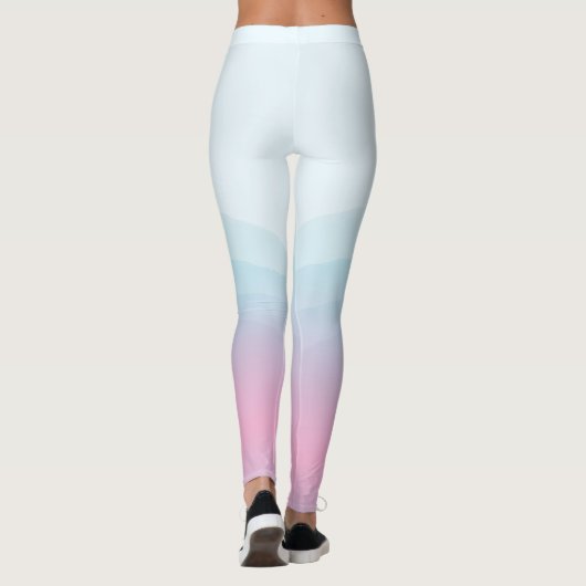Aquarellfarbe Rosa Blau Leggings (Rückseite)