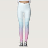 Aquarellfarbe Rosa Blau Leggings (Vorderseite)