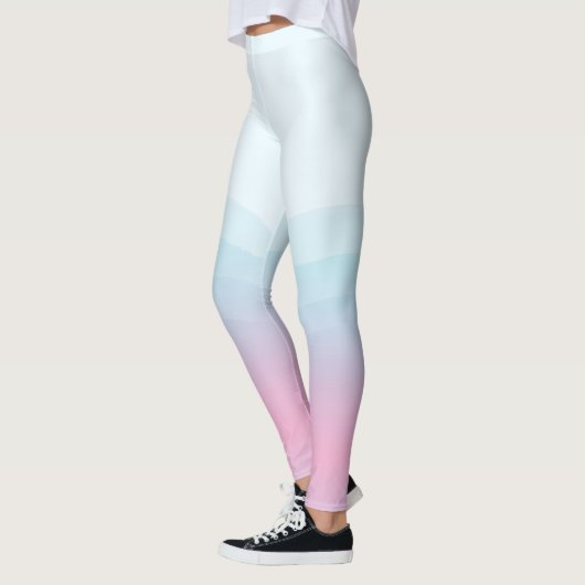 Aquarellfarbe Rosa Blau Leggings (Links)